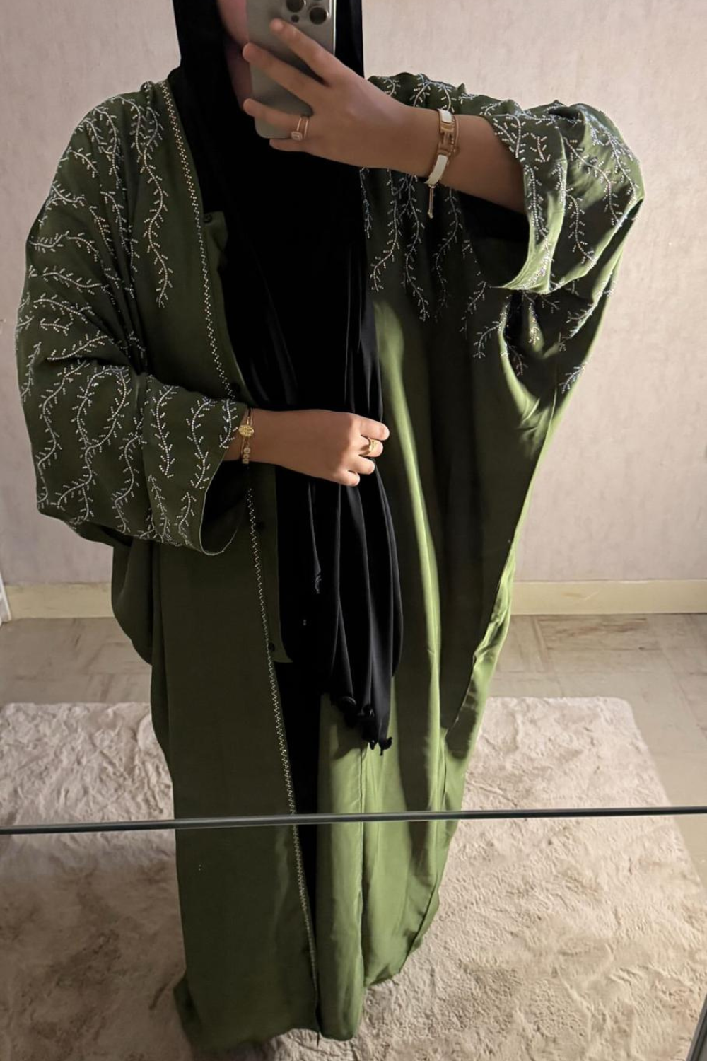 ABAYA DE DUBAÏ MYA - VERT KAKI