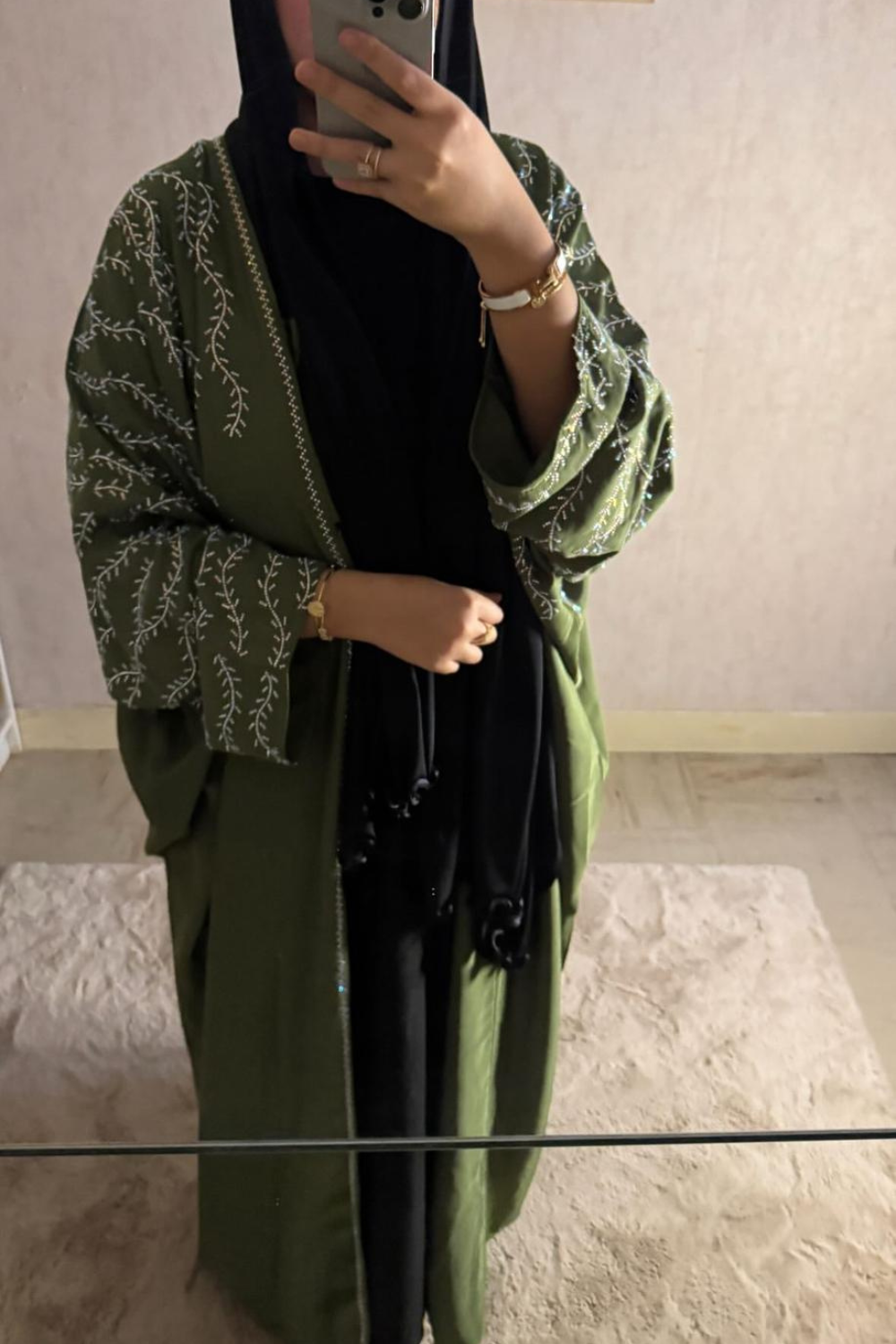 ABAYA DE DUBAÏ MYA - VERT KAKI